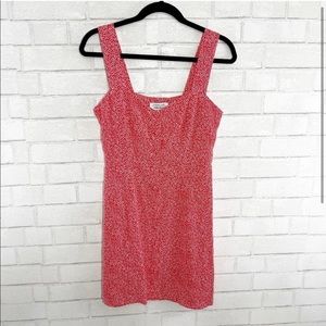 & Other Stories Red and White Floral Button Front Mini Dress Women's US Size 6